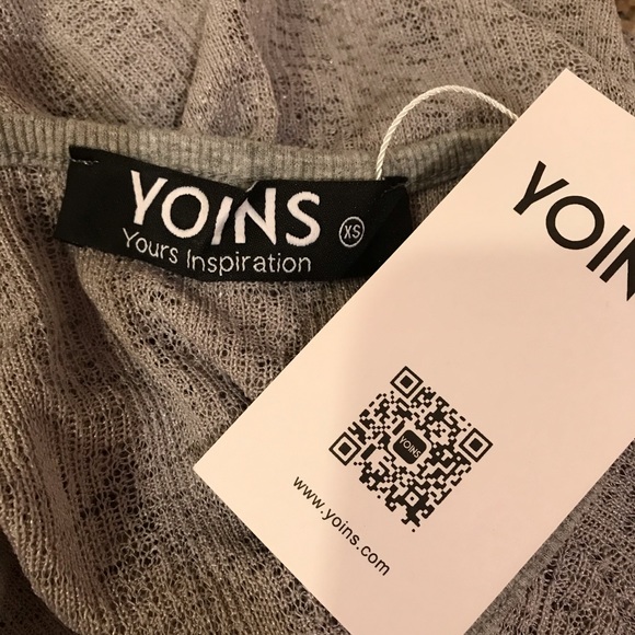 Womens Long Sleeve Blouse NEW Size XS Extra Small Grey Open Knit Semi Sheer - Picture 12 of 13